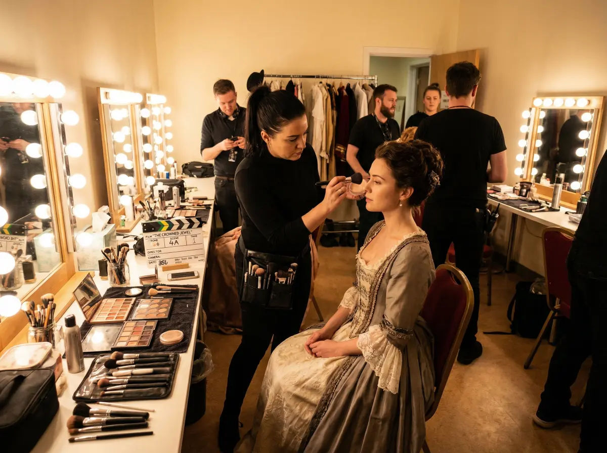 演员在化妆间准备拍摄的幕后花絮